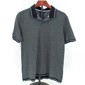 Ben Sherman Polo Shirt / Black & White Mini-houndstooth / Men's MEDIUM
